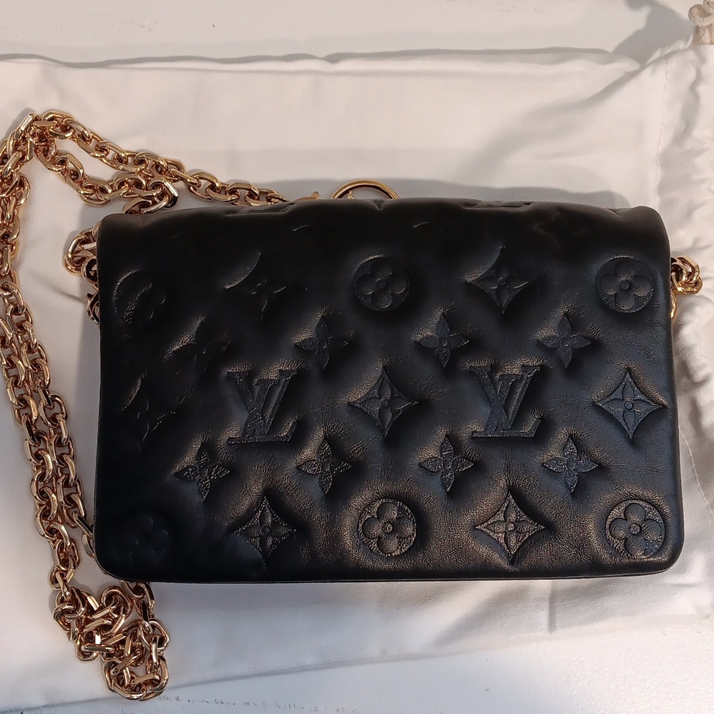 Authentic Louis Vuitton Black Pochette Coussin